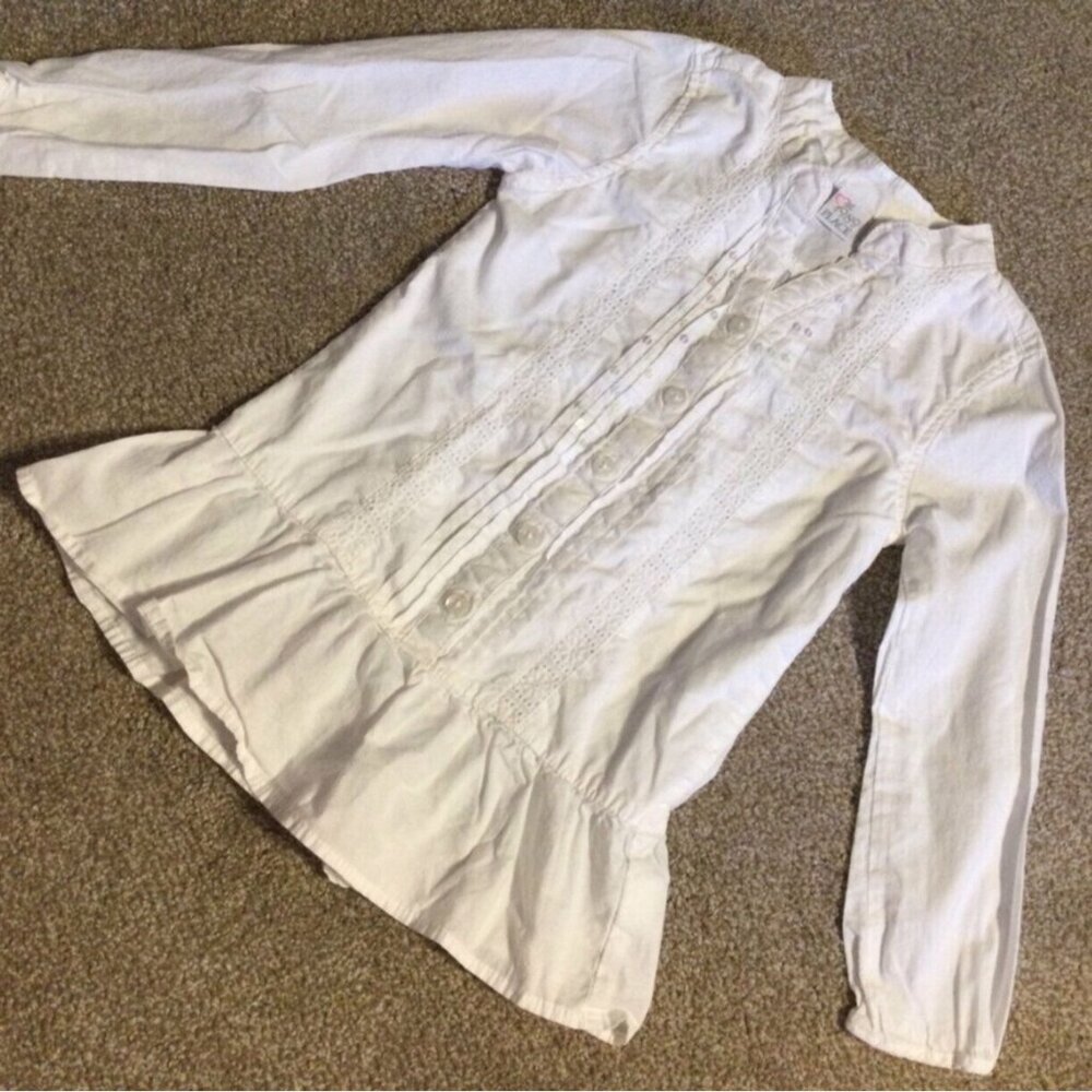 Sz 4 VGUC Children's Place White Peplum Tunic Blouse